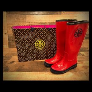Tory Burch Logo Rain Boots